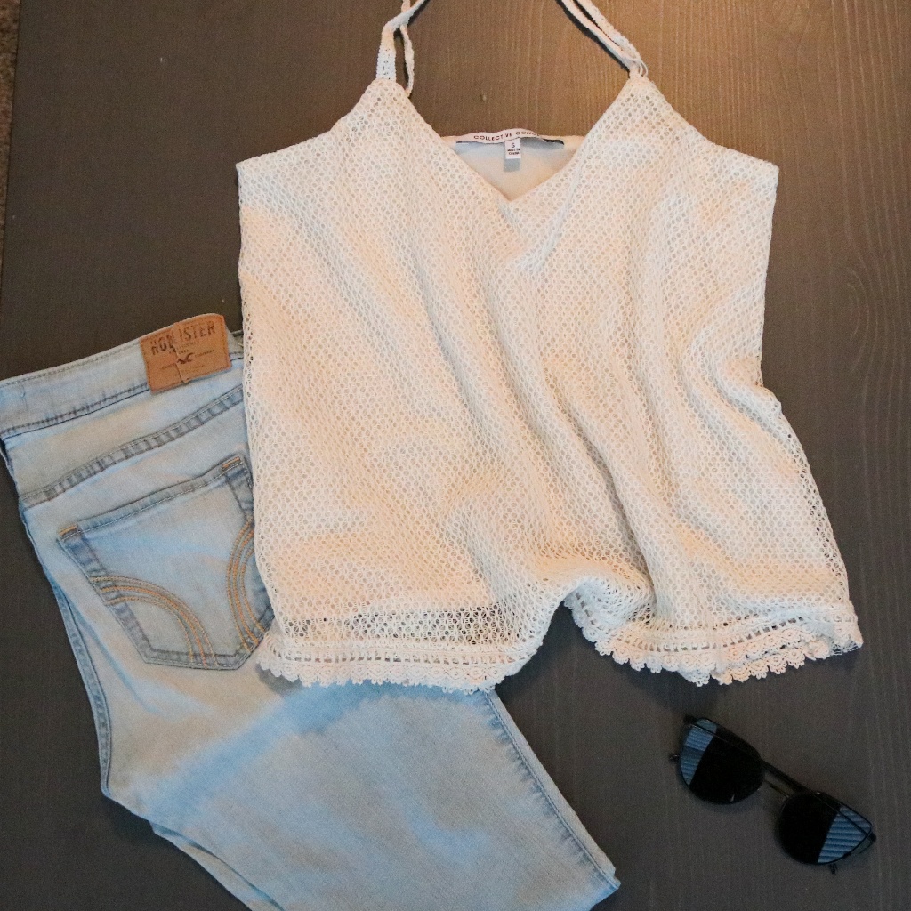Cream Crochet Tank